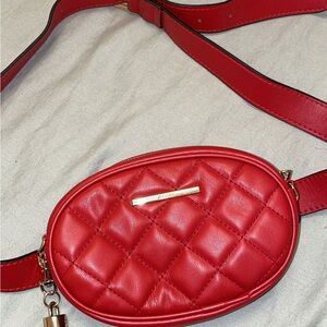 Red Quilted Crossbody Bag